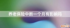 养老保险中断一个月有影响吗