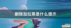 删除加拉黑是什么提示
