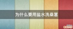 为什么要用盐水洗桑葚
