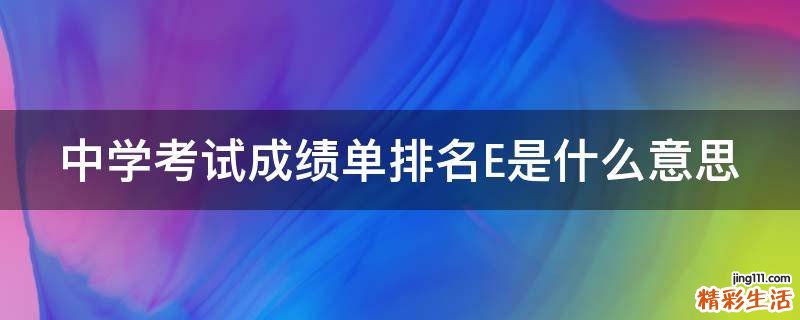 中学考试成绩单排名E是什么意思