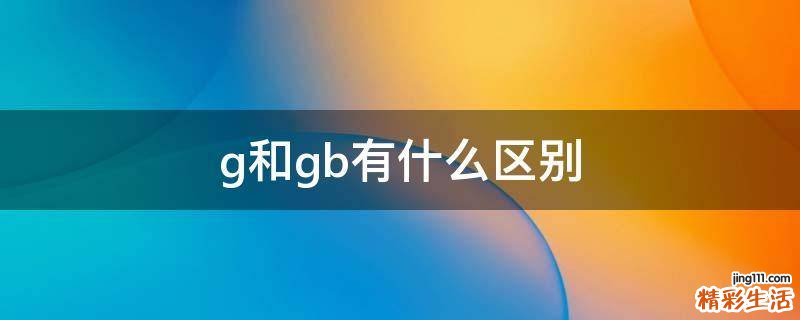 g和gb有什么区别