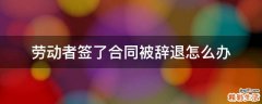 劳动者签了合同被辞退怎么办