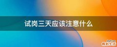 试岗三天应该注意什么