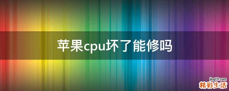 苹果cpu坏了能修吗