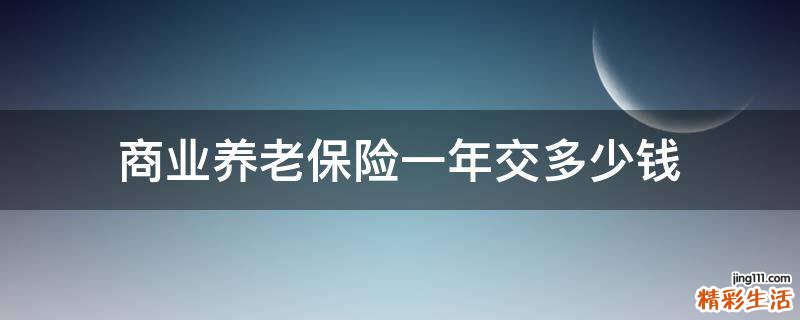 商业养老保险一年交多少钱