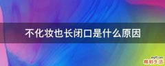 不化妆也长闭口是什么原因