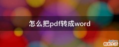 怎么把pdf转成word
