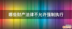 哪些财产法律不允许强制执行