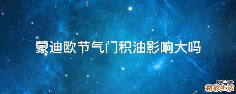 蒙迪欧节气门积油影响大吗