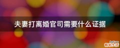 夫妻打离婚官司需要什么证据