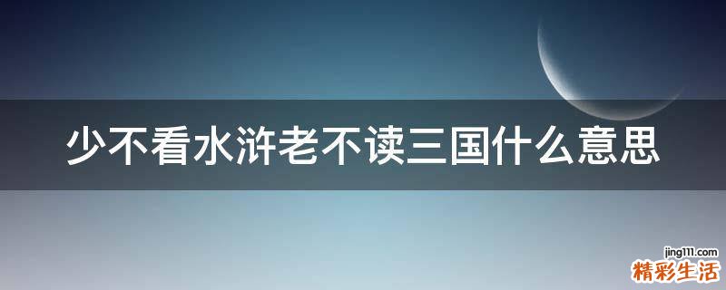 少不看水浒老不读三国什么意思
