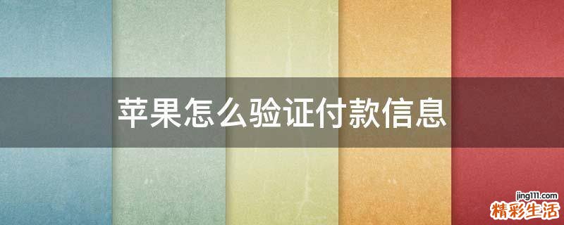 苹果怎么验证付款信息