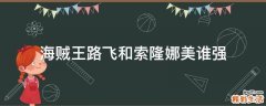 海賊王路飛和索隆娜美誰強