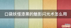 口袋妖怪漆黑的魅影闪光术怎么用