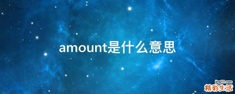 amount是什么意思