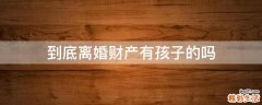到底离婚财产有孩子的吗