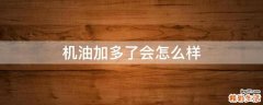 机油加多了会怎么样