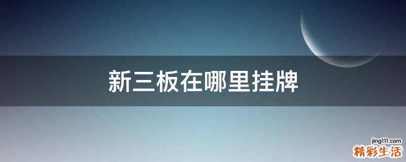新三板在哪里挂牌