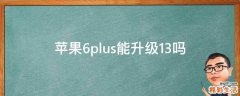 苹果6plus能升级13吗