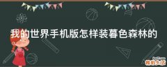 我的世界手机版怎样装暮色森林的
