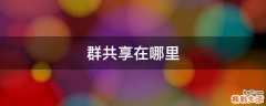 群共享在哪里