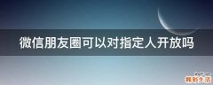 微信朋友圈可以对指定人开放吗