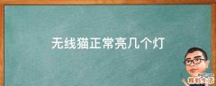 无线猫正常亮几个灯