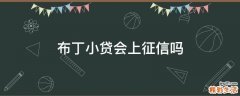 布丁小贷会上征信吗