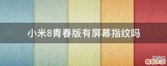 小米8青春版有屏幕指纹吗