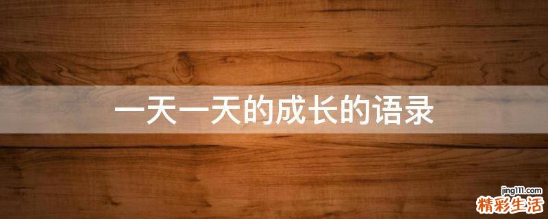 一天一天的成长的语录