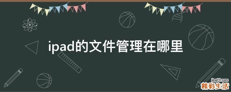 ipad的文件管理在哪里