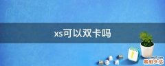 xs可以双卡吗