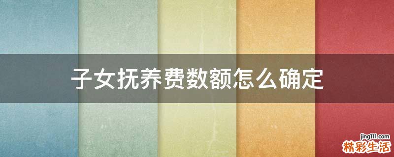 子女抚养费数额怎么确定