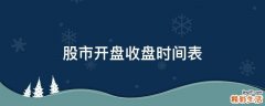 股市開盤收盤時間表