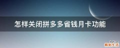 怎样关闭拼多多省钱月卡功能