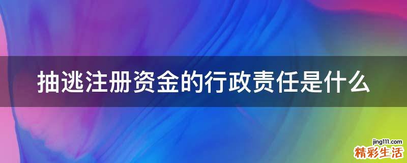 抽逃注册资金的行政责任是什么