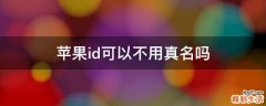 苹果id可以不用真名吗