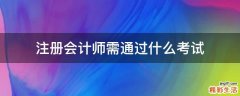 注册会计师需通过什么考试