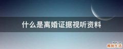 什么是离婚证据视听资料