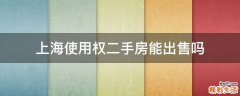 上海使用權(quán)二手房能出售嗎