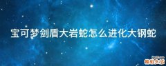 宝可梦剑盾大岩蛇怎么进化大钢蛇