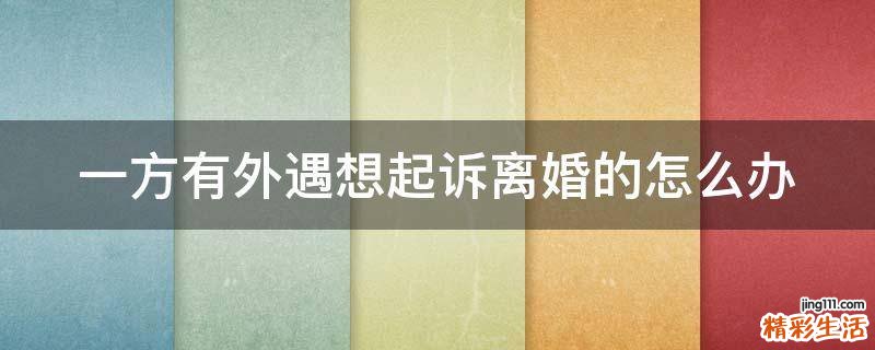 一方有外遇想起诉离婚的怎么办