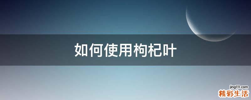 如何使用枸杞叶