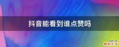 抖音能看到谁点赞吗