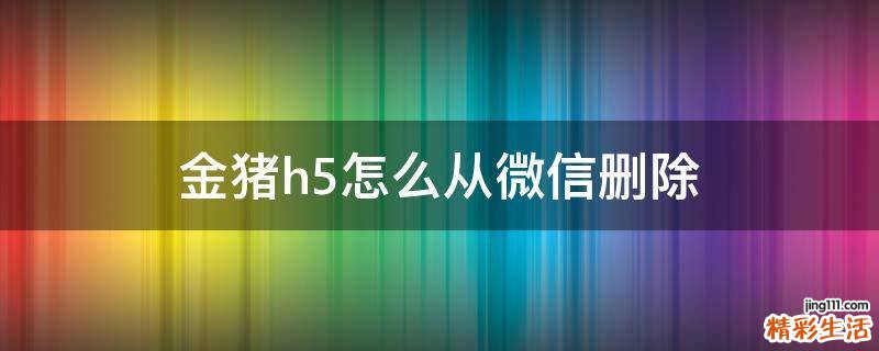 金豬h5怎么從微信刪除