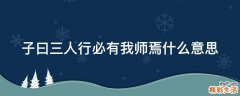 子曰三人行必有我师焉什么意思