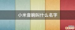 小米音响叫什么名字