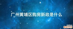 广州黄埔区购房新政是什么