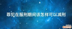 罪犯在服刑期间该怎样可以减刑