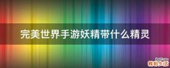 完美世界手游妖精带什么精灵